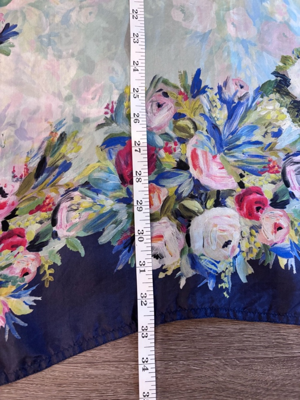 Johnny Was Silk Floral Button Front Top in Blue, Pink, Green - Picture 11 of 12